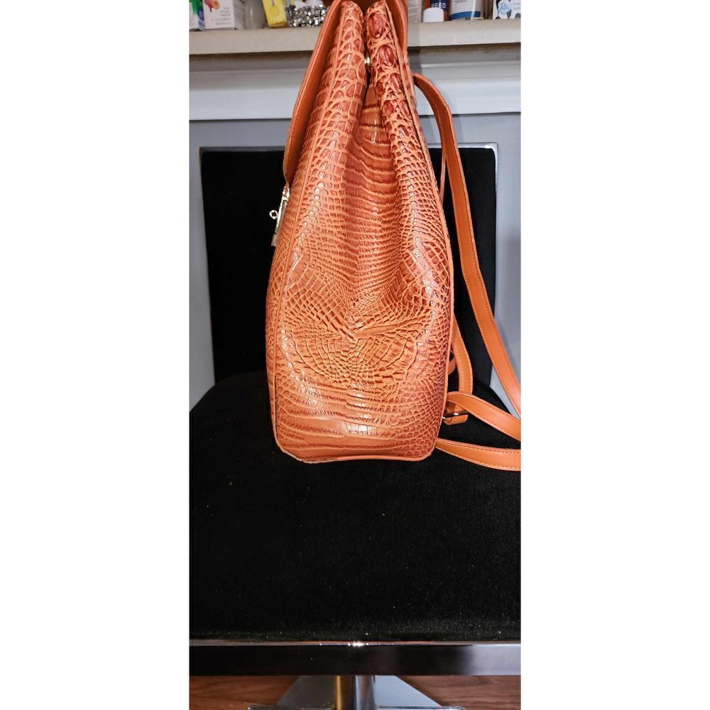Orange Mock Croc Backpack - Picture 2 of 8
